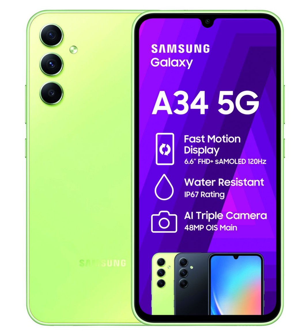 Samsung Galaxy A34 5G 128GB Dual Sim - Awsome Lime